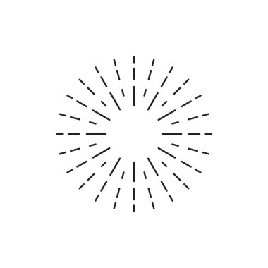 Klasik güneş patlaması. Beyaz arkaplanda yıldız patlaması tasarımı ögesi