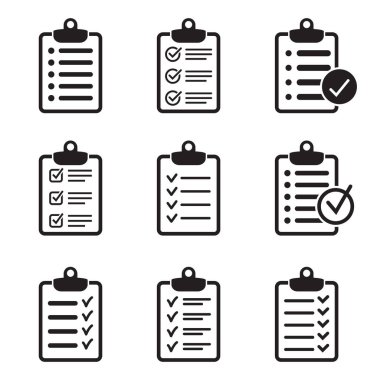 Pano simgesi. Web sitesi ve uygulama tasarımı için işaretleme listesi işareti.