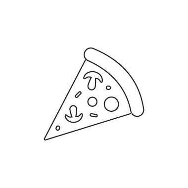 Pizza ikonu, pizza dilimi ikonu. Pizza parçası basit vektör simgesi.