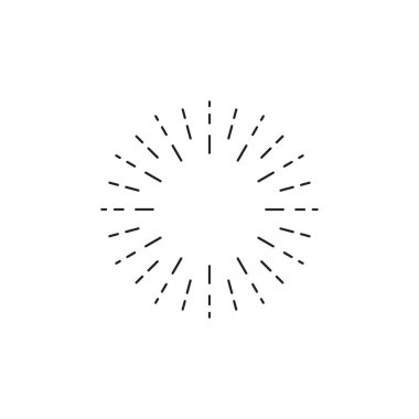 Klasik güneş patlaması. Beyaz arkaplanda yıldız patlaması tasarımı ögesi