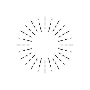 Klasik güneş patlaması. Beyaz arkaplanda yıldız patlaması tasarımı ögesi