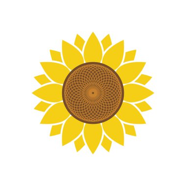 Düz biçim vektöründe ayçiçeği izole edildi