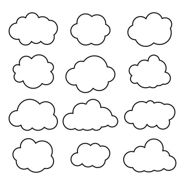 Bulut çizgisi sanat simgesi. Depolama çözeltisi, veritabanları, ağ oluşturma, yazılım görüntüsü, bulut ve meteoroloji kavramı. Beyaz arkaplanda izole edilmiş vektör çizgisi çizimi, düzenlenebilir vuruş.