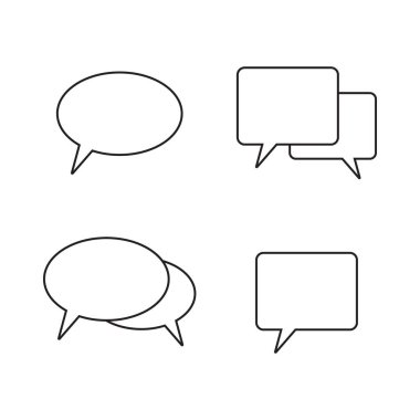 Konuşma balonu, konuşma balonu, sohbet balonu çizgisi uygulamalar ve web siteleri için sanat vektör simgesi