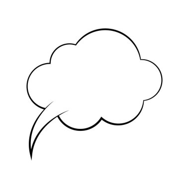 Kabarcık yalıtılmış. Moda düşünce baloncuğu düz stil. Sosyal ağ ve etiket için modern şablon. Yaratıcı düşünce balonu. Bulut çizgisi sanatı, vektör çizimi.