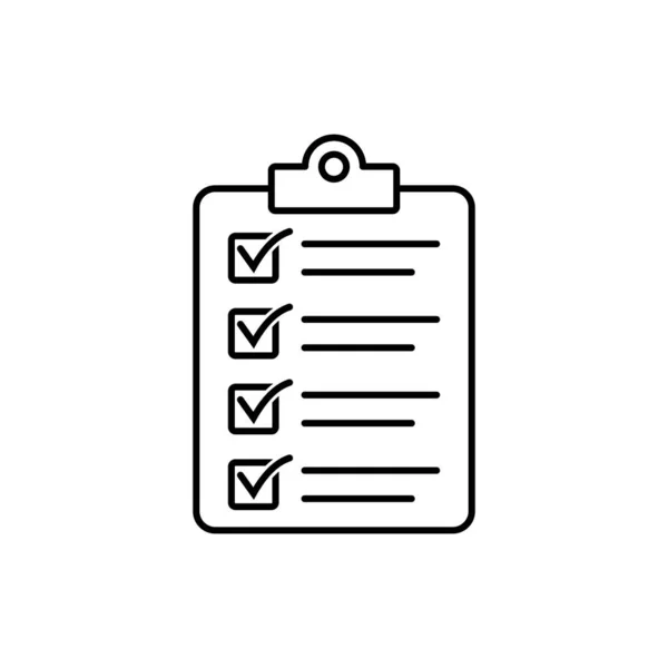 Klembord Met Checklist Icoon Symbool Voor Website App Design Vectorillstratie — Stockvector