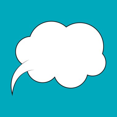 Çizgi film konuşması ya da düşünme balonu, boş iletişim bulutu. Vektör tasarım ögesi.