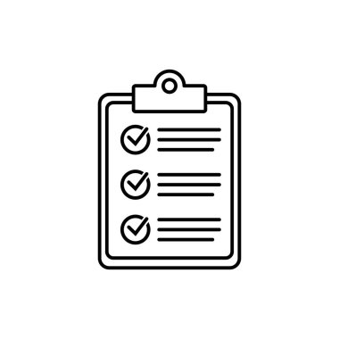 Kontrol listesi simgesi olan pano, web sitesi ve uygulama tasarımı için sembol. Vektör yanılsaması.