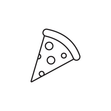 Pizza dilimi simgesi siyah vektör illüstrasyonu