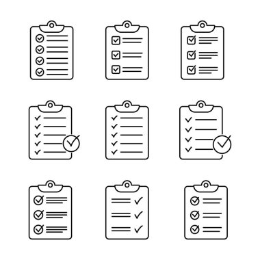 Pano simgesi. Web sitesi ve uygulama tasarımı için işaretleme listesi işareti.