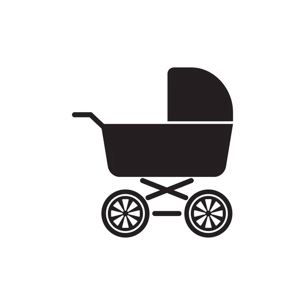 Baby Barnvagn Ikon Isolerad Skylt Symbol Vektor Illustration — Stock vektor