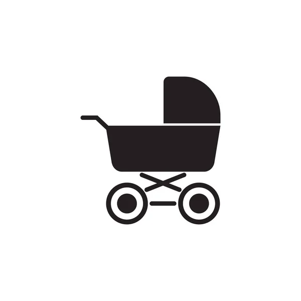 Baby Stroller Εικονίδιο Απομονωμένο Σημάδι Σύμβολο Διανυσματική Εικόνα — Διανυσματικό Αρχείο