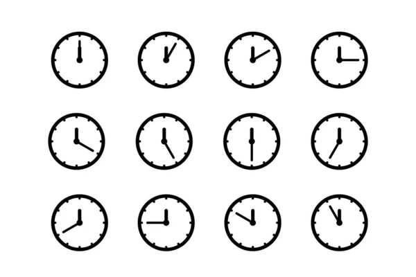 Conjunto Icono Reloj Iconos Aislados — Vector de stock