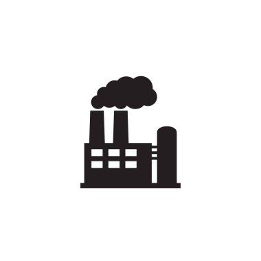 Sanayi ikonu Fabrika simgesinin vektör illüstrasyonu.