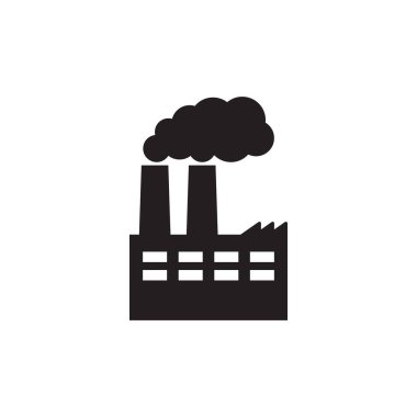 Sanayi ikonu Fabrika simgesinin vektör illüstrasyonu.