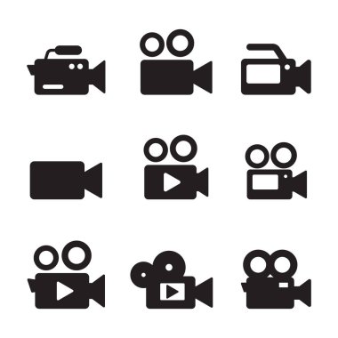 video kamera simgesi, vektör illüstrasyonu