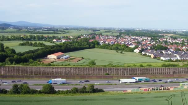 Vista aérea de la autopista alemana A3 — Vídeos de Stock