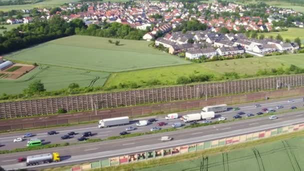 Vista aérea da rodovia alemã A3 — Vídeo de Stock