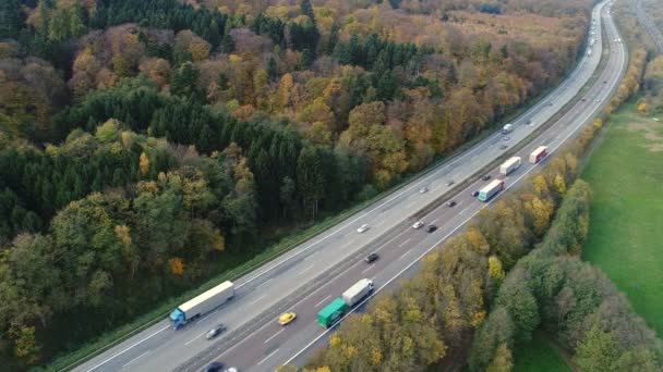 Highway and traffic, aerial view — Stock Video