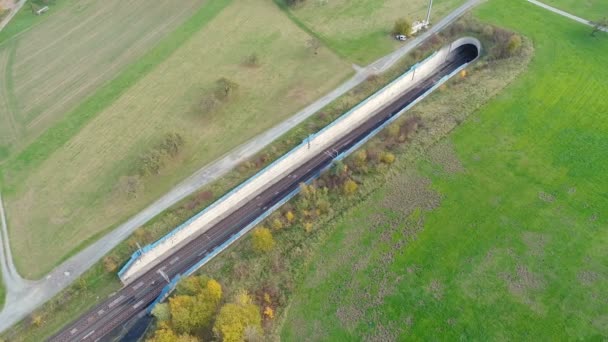 German ICE highspeed train railroad track — Stock Video