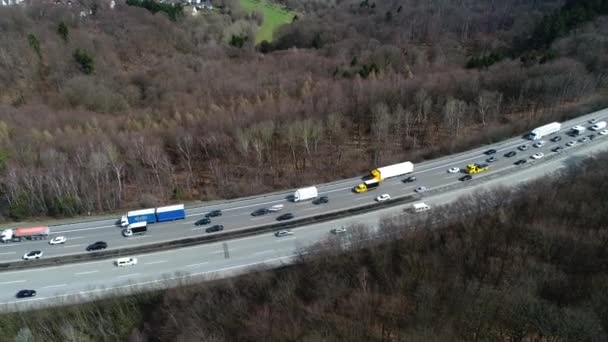 Niedernhausen Germany April 2018 Aerial View Dense Traffic Traffic Jam — Stock Video