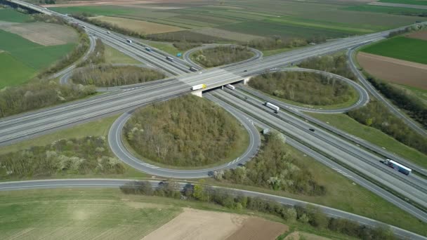 Vista Aérea Del Gran Intercambio Carreteras — Vídeos de Stock