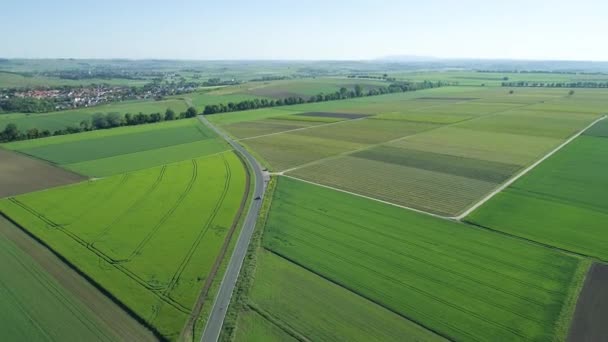 Champs Prairies Surfaces Agricoles Printemps Vue Aérienne — Video