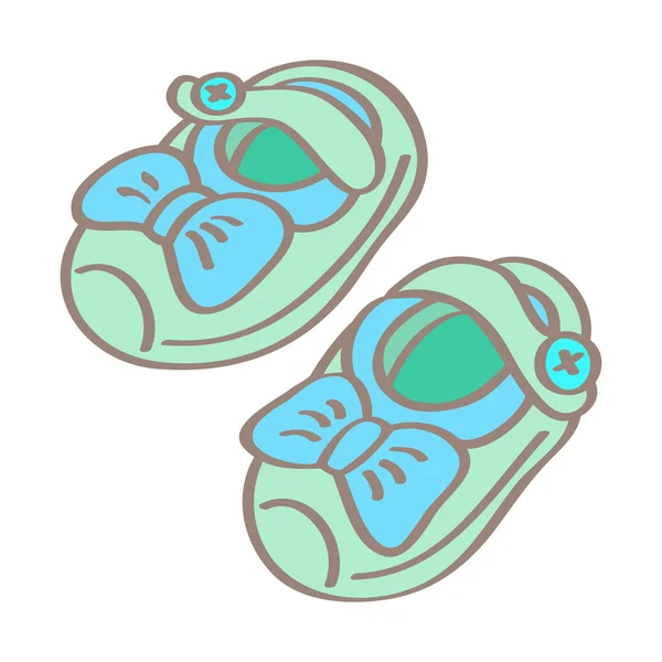 Sapatos de bebê verde —  Vetores de Stock