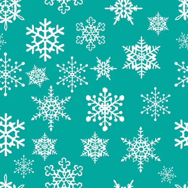 Copos de nieve patrón sin costuras — Archivo Imágenes Vectoriales