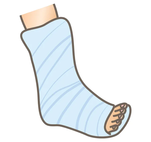 Plaster on the leg — Stock Illustration Plaster on the leg Royalty Free Stock Vectors
