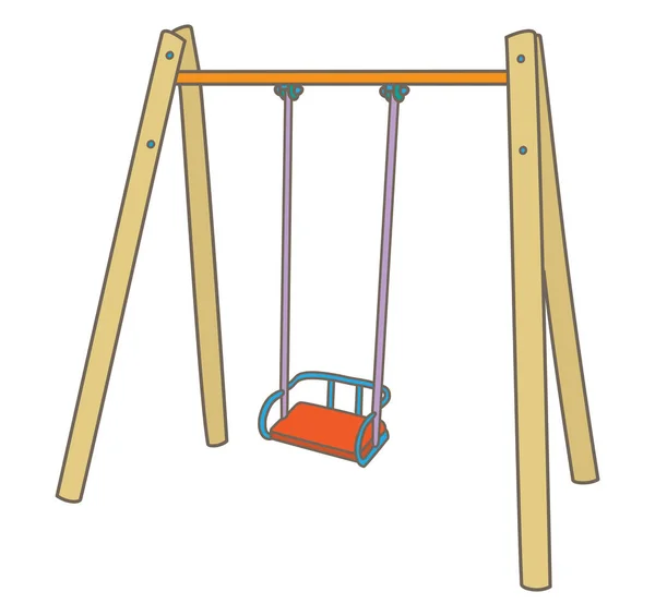 Children's red swing — Stock Vector