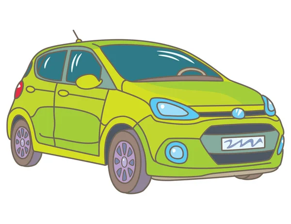 Moderno coche verde — Vector de stock