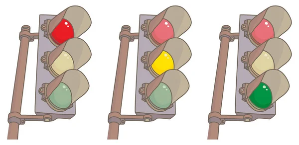 Três semáforos —  Vetores de Stock