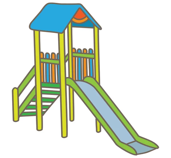 Spielplatz-Rutsche mit Dach — Stockvektor