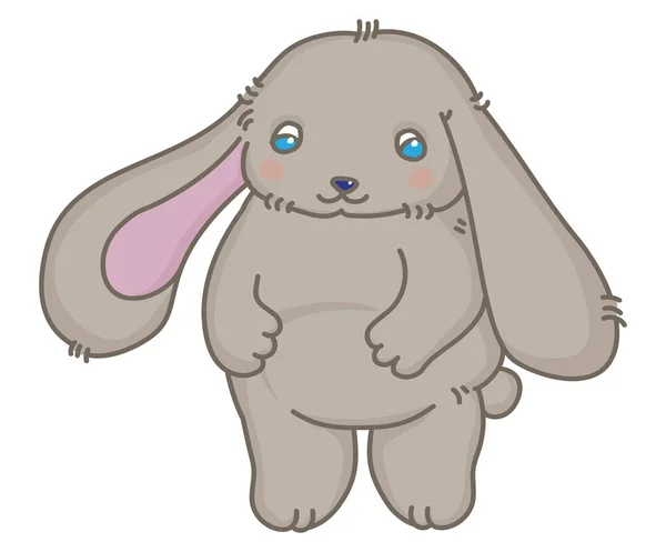 Soft Grey Rabbit — Stock Vector