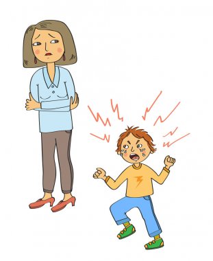 Üzgün anne ve kızgın çocuk