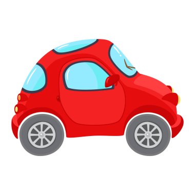 Beyaz arkaplanda kırmızı Microcar coupe vektörü
