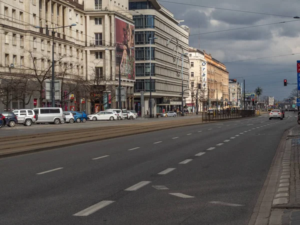 Warschau Polen 2020 Die Straßen Der Hauptstadt Während Der Coronavirus — Stockfoto