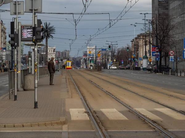 Warschau Polen 2020 Die Straßen Der Hauptstadt Während Der Coronavirus — Stockfoto