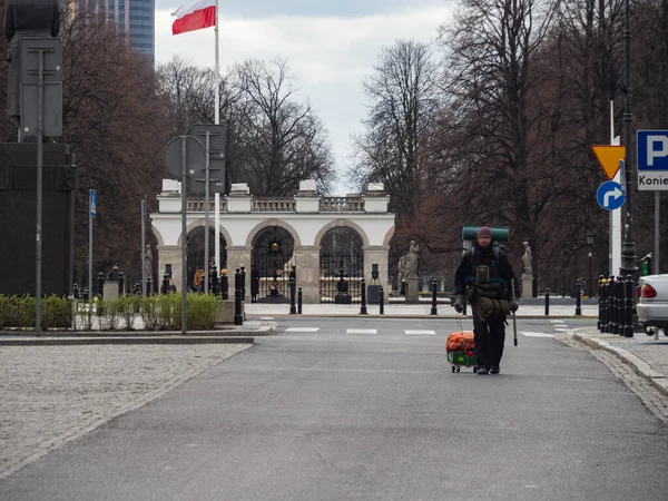 Warschau Polen 2020 Straßen Der Hauptstadt Während Der Coronavirus Pandemie — Stockfoto