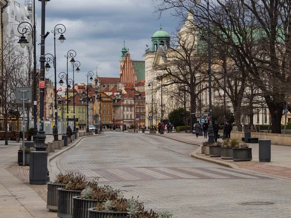 Warschau Polen 2020 Die Straßen Der Hauptstadt Während Der Coronavirus — Stockfoto