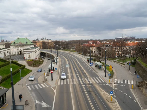 Varsovie Pologne 2020 Rues Capitale Pendant Pandémie Coronavirus Généralement Très — Photo