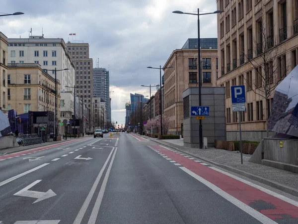 Die Straßen Der Hauptstadt Während Der Coronavirus Pandemie Normalerweise Sehr — Stockfoto