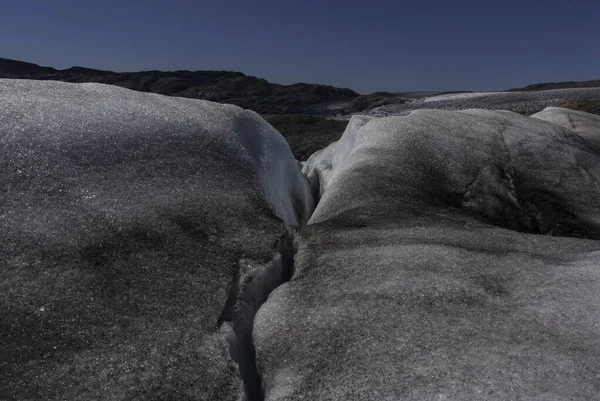 Topo Glaciar Gronelândia Dia Ensolarado Céu Azul — Fotografia de Stock