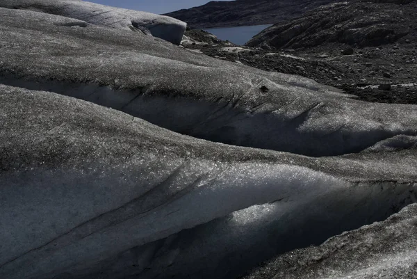 Topo Glaciar Gronelândia Dia Ensolarado Céu Azul — Fotografia de Stock