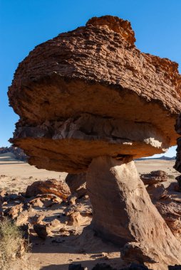 Çad, Afrika 'daki Ennedi Çölü' nde mantar şeklinde kum taşı kuleleri