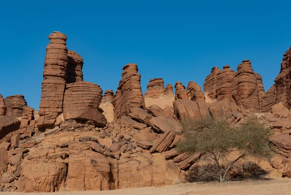 Laberinto Formación Rocosa Llamado Oyo Meseta Ennedi Desierto Del Sahara — Foto de Stock