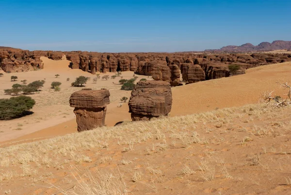 Laberinto Formación Rocosa Llamado Oyo Meseta Ennedi Desierto Del Sahara — Foto de Stock