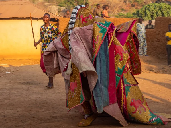 Dassa Benin 2019 Ceremoniell Maskdans Egungun Voodoo Afrika — Stockfoto