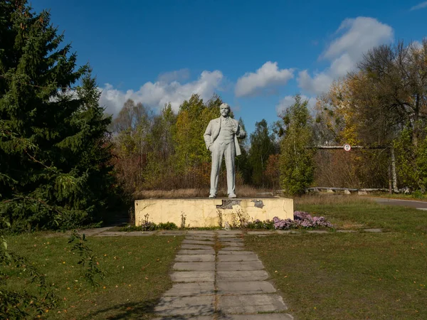 Tjernobyl Ukraina 2019 Lenins Monument Staden Tjernobyl Exklusionszon — Stockfoto